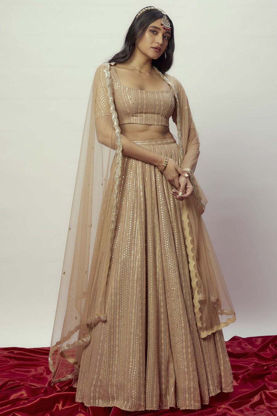 Arya Rose Gold Lehenga - Image 2