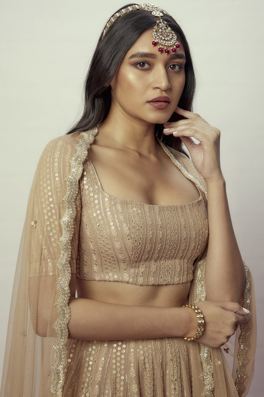 Arya Rose Gold Lehenga - Image 4