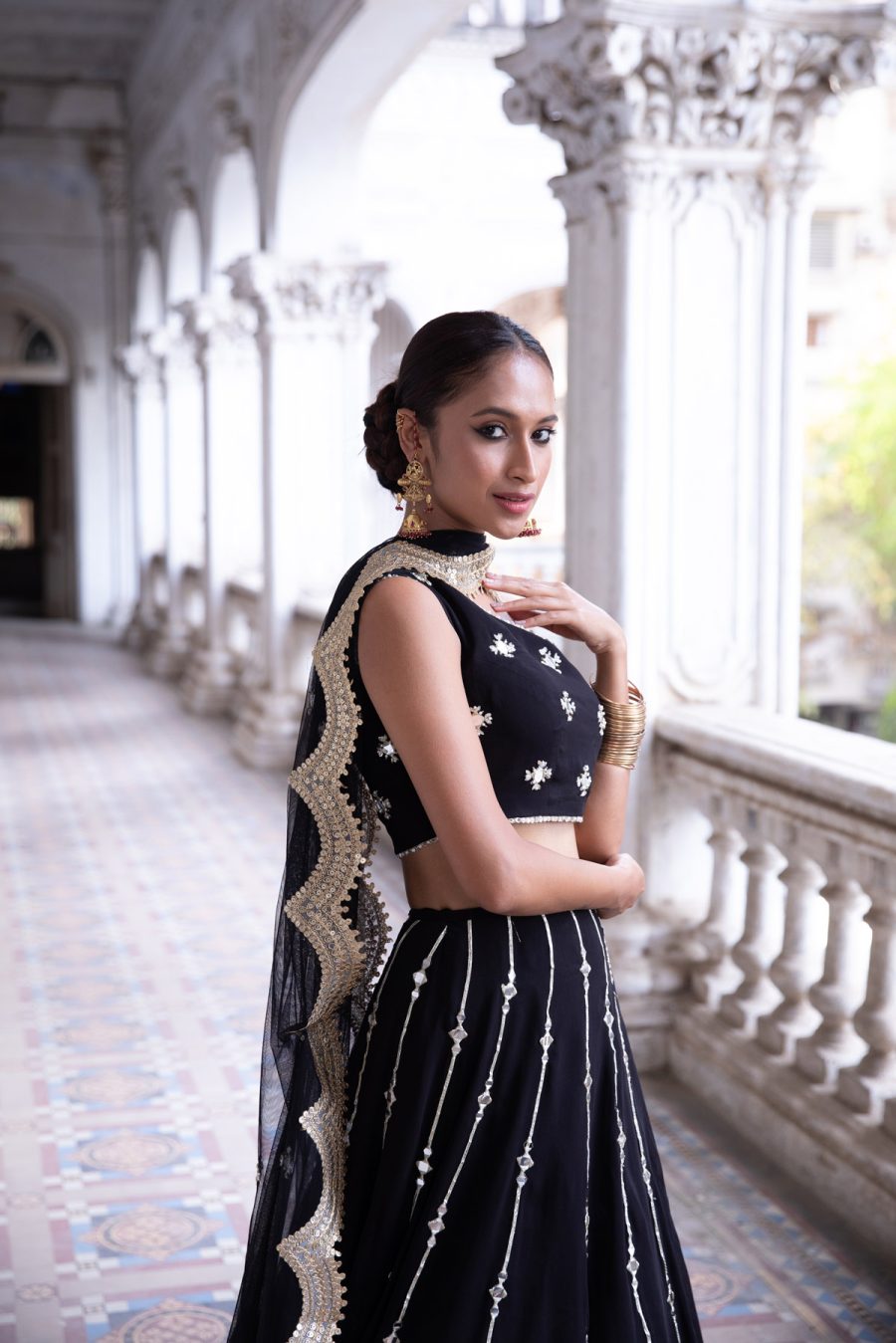 Anaya Midnight Black Lehenga Black Thread Co 6
