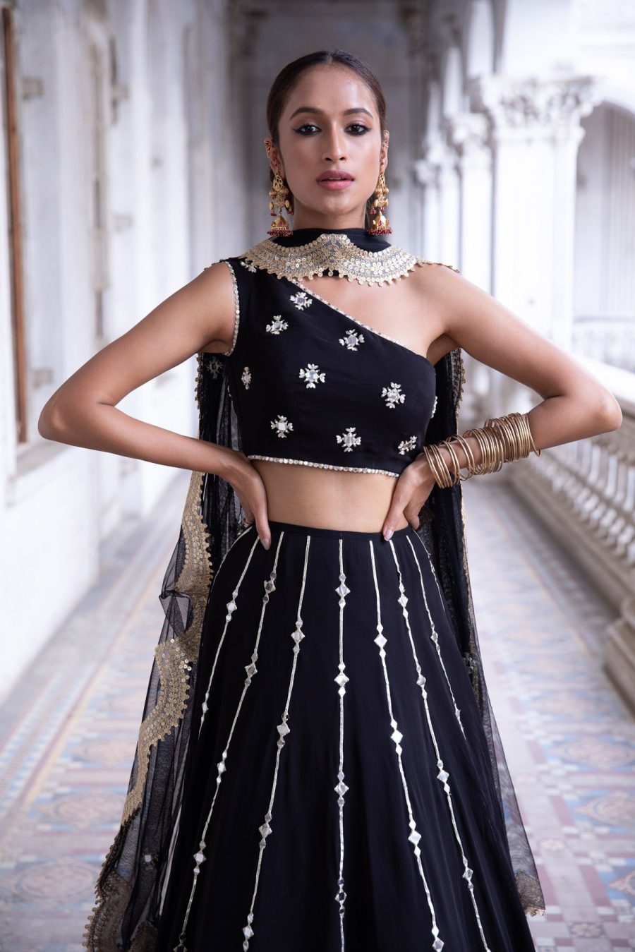 Anaya Midnight Black Lehenga Black Thread Co 7