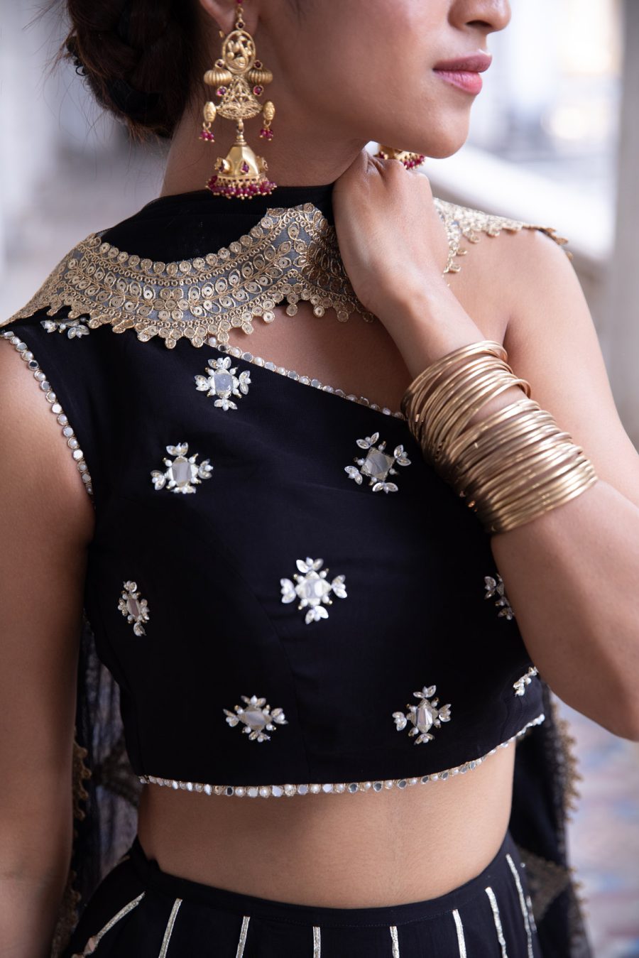 Anaya Midnight Black Lehenga Black Thread Co 8