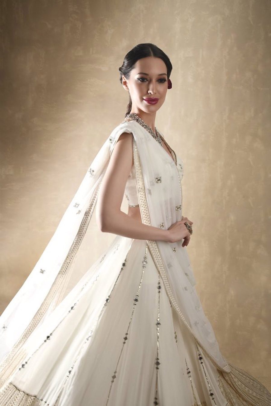 Daisy Porcelain White Lehenga Black Thread Co 5
