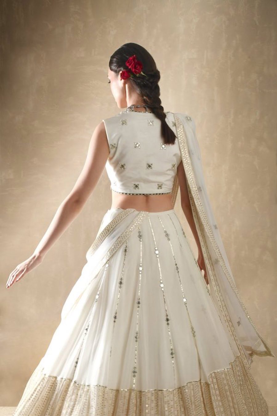 Daisy Porcelain White Lehenga Black Thread Co 6