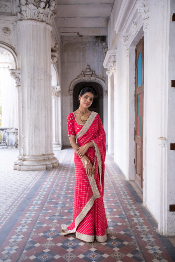 Diya Raspberry Pink Benarasi Saree Black Thread Co Diya Raspberry Pink Benarasi Saree Black Thread Co