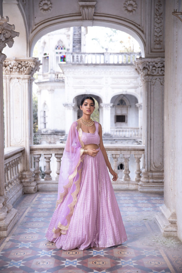 Ira Lilac Lehenga Black Thread Co
