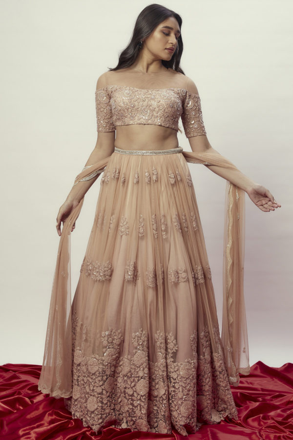 Misha Ombre Gold Lehenga Black Thread Co Misha Ombre Gold Lehenga Black Thread Co