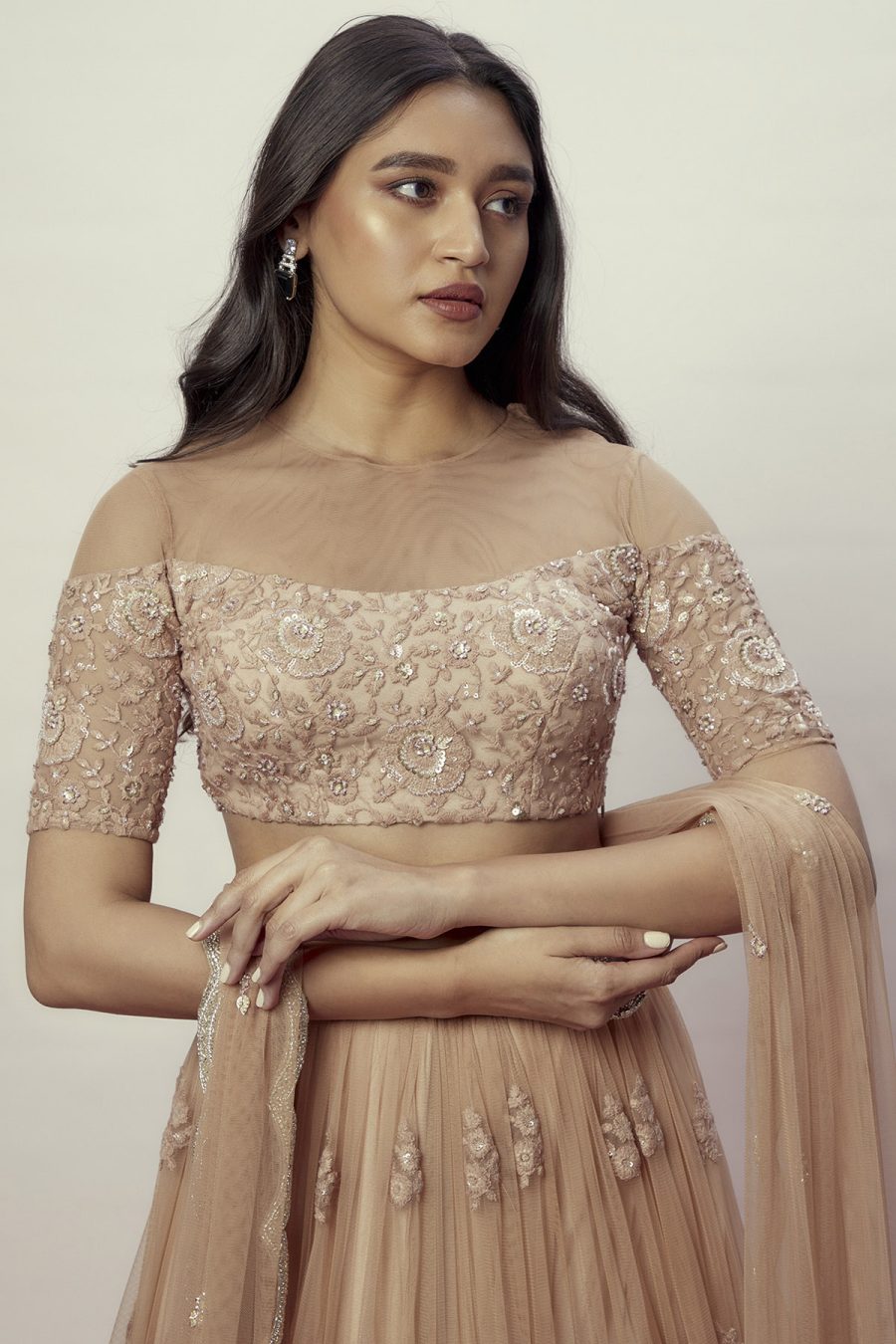 Misha Ombre Gold Lehenga - Image 4