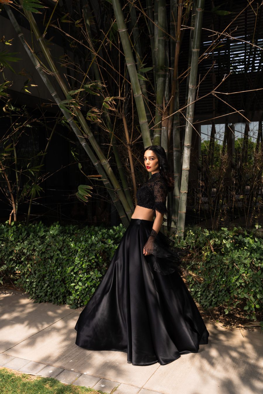 Maheem Black Organza Lehenga Black Thread Co 11