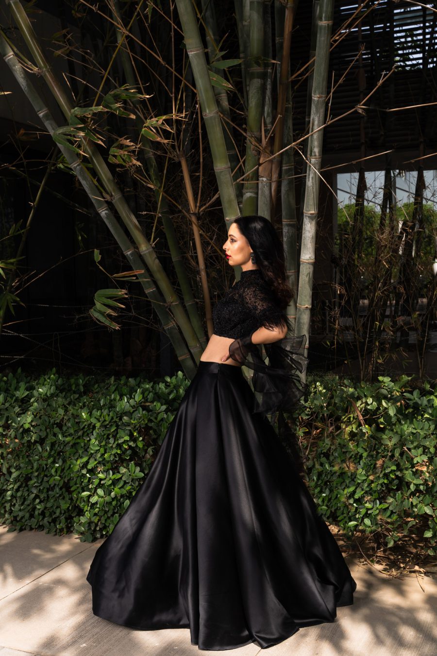 Maheem Black Organza Lehenga Black Thread Co 12
