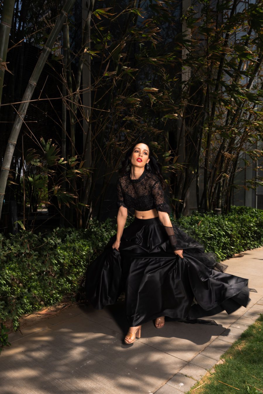 Maheem Black Organza Lehenga Black Thread Co 13