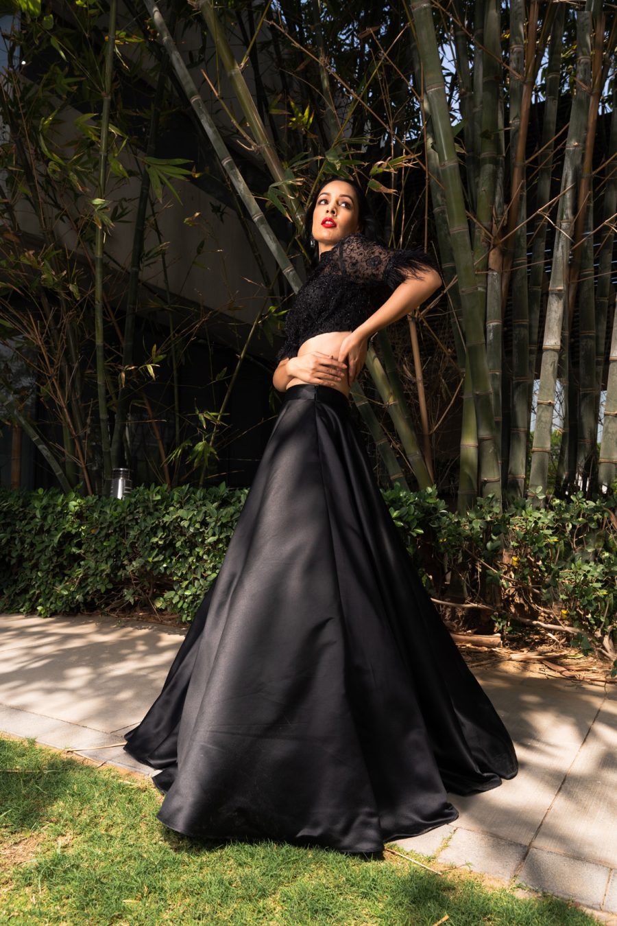 Maheem Black Organza Lehenga Black Thread Co 14