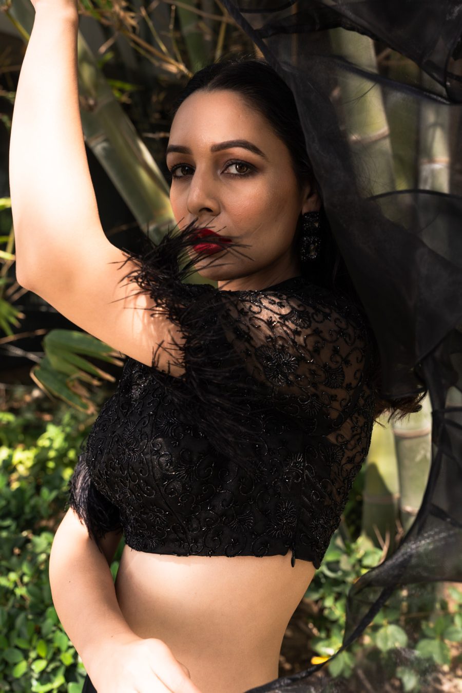 Maheem Black Organza Lehenga Black Thread Co 6