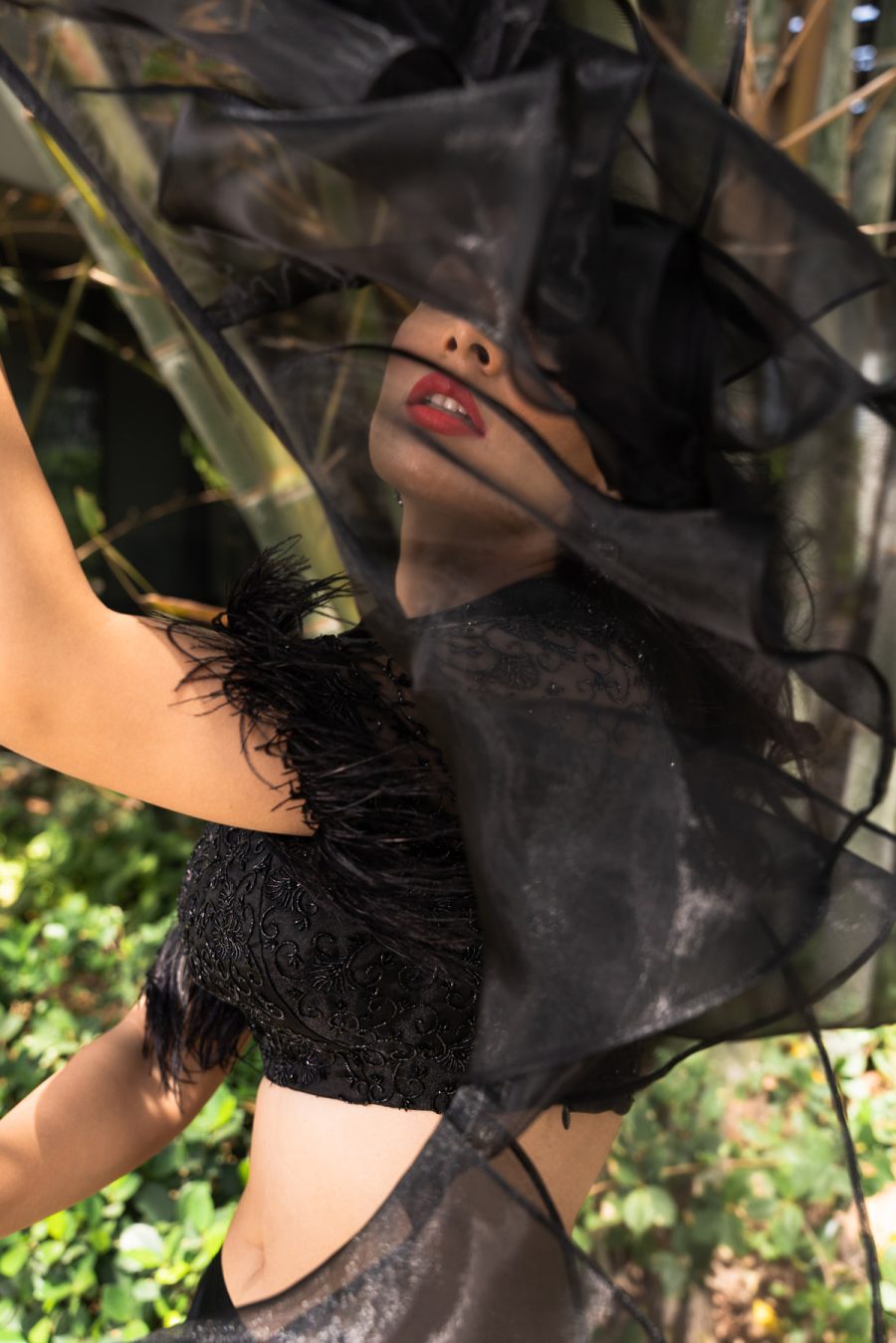 Maheem Black Organza Lehenga Black Thread Co 7