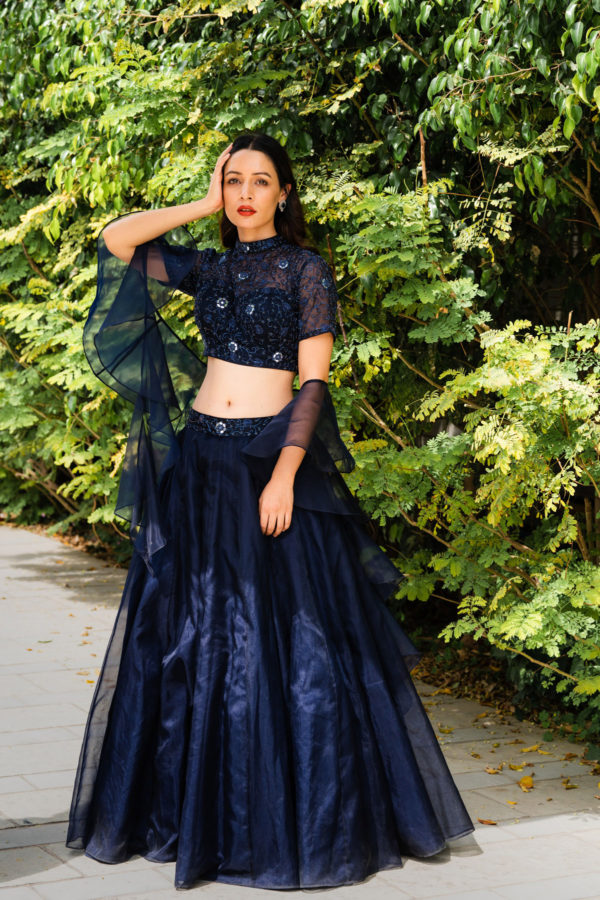 Maheem Organza Lehenga Set Black Thread Co Maheem Organza Lehenga Set Black Thread Co