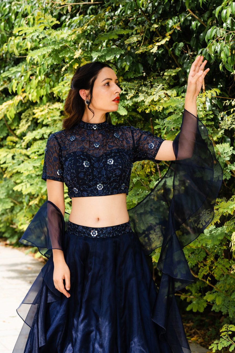 Maheem Organza Lehenga Set Black Thread Co 6