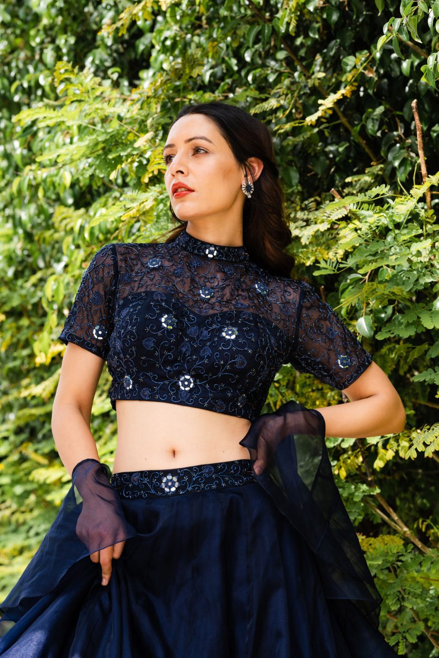 Maheem Organza Lehenga Set Black Thread Co 7