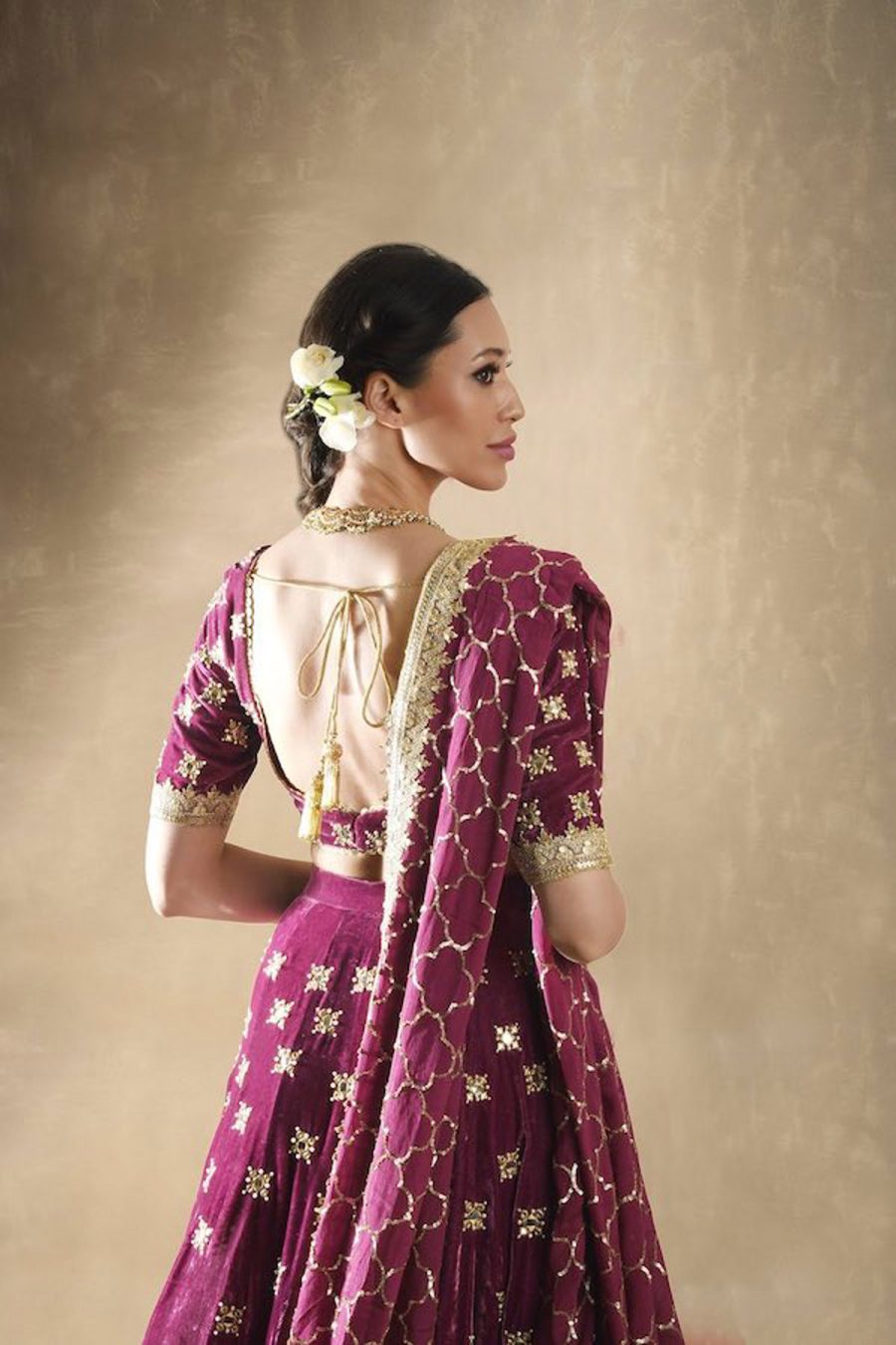 Petunia Velvet Pomegranate Lehenga Black Thread Co 7