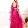 Rosie Pink Ruffle Saree - Image 9