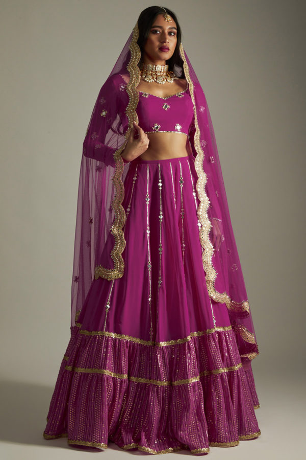 Sahiba Magenta Lehenga Black Thread Co Sahiba Magenta Lehenga Black Thread Co