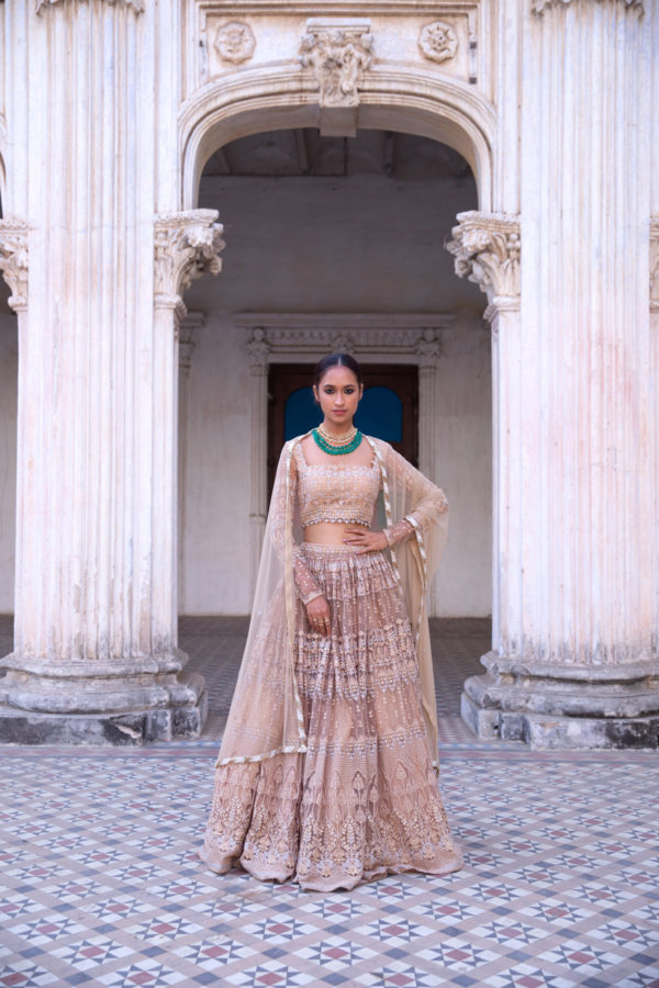 Sitara Champagne Gold Lehenga Black Thread Co