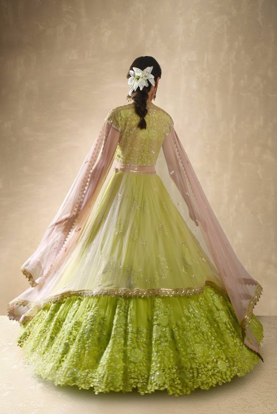 Starflower Lime Green Lehenga Black Thread Co 5