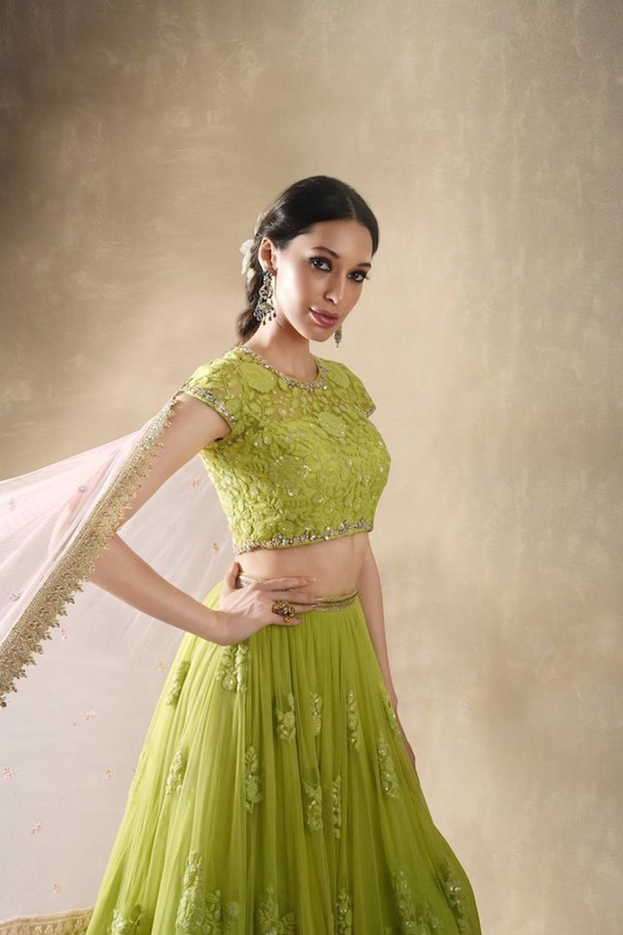 Starflower Lime Green Lehenga Black Thread Co 6
