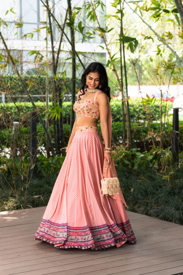 Tori Salmon Pink Lehenga Black Thread Co