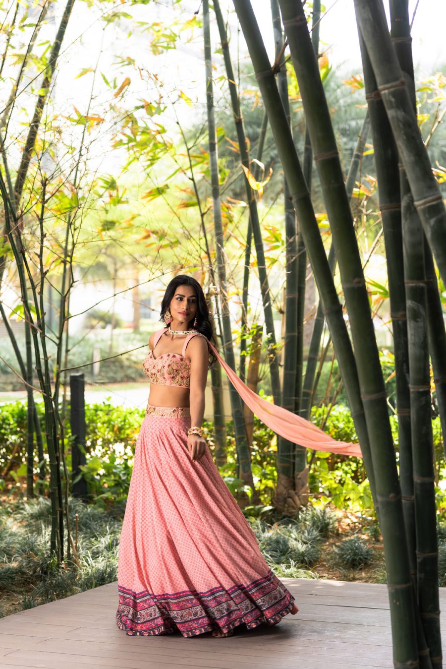 Tori Salmon Pink Lehenga - Image 7