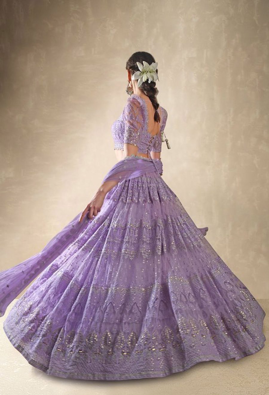 Viola Lilac Net Lehenga Black Thread Co 5