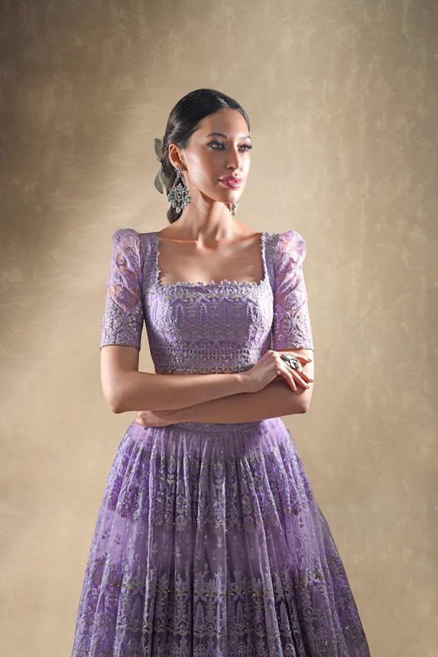 Viola Lilac Net Lehenga Black Thread Co 7