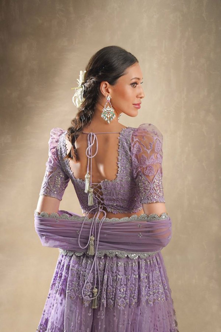 Viola Lilac Net Lehenga Black Thread Co 6