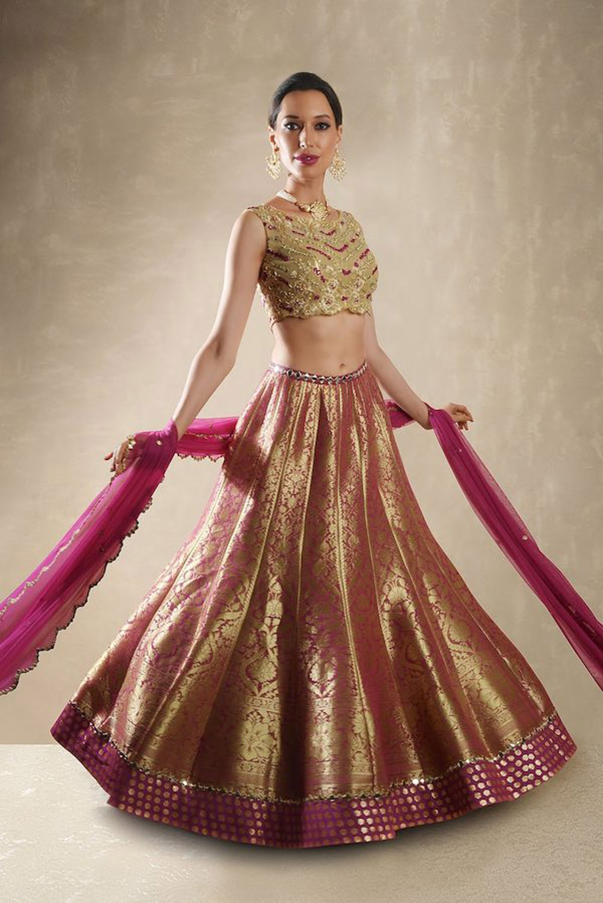 Petunia Velvet Pomegranate Lehenga Black Thread Co 3