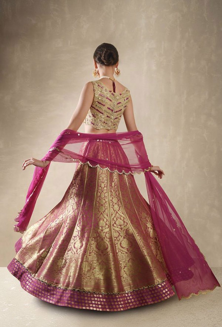 Wisteria Pomegranate Benarasi Lehenga Black Thread Co 5