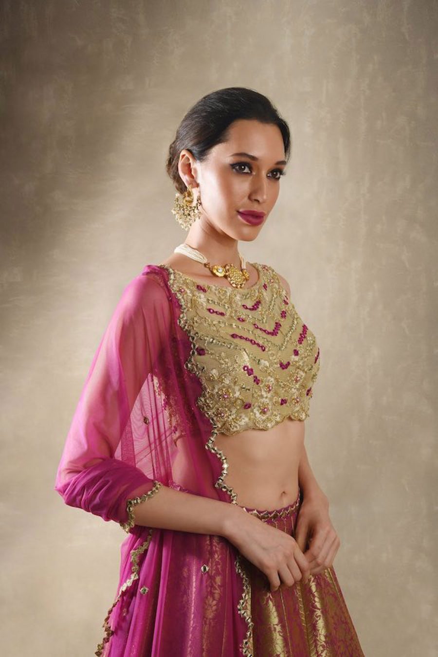 Wisteria Pomegranate Benarasi Lehenga Black Thread Co 6