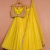 BUMBLEBEE YELLOW LEHENGA WITH COLORED BLOUSE 1 Anisha Shetty Black Thread Co UK