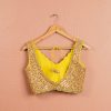 BUMBLEBEE YELLOW LEHENGA WITH COLORED BLOUSE BACK2 Anisha Shetty Black Thread Co UK
