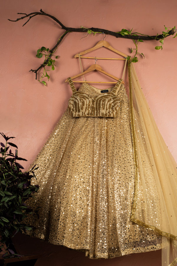 Gold Glam Lehenga Set Black Thread Co