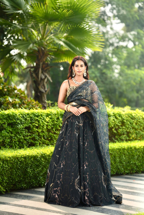 Meesha Lehenga Set Black Thread Co