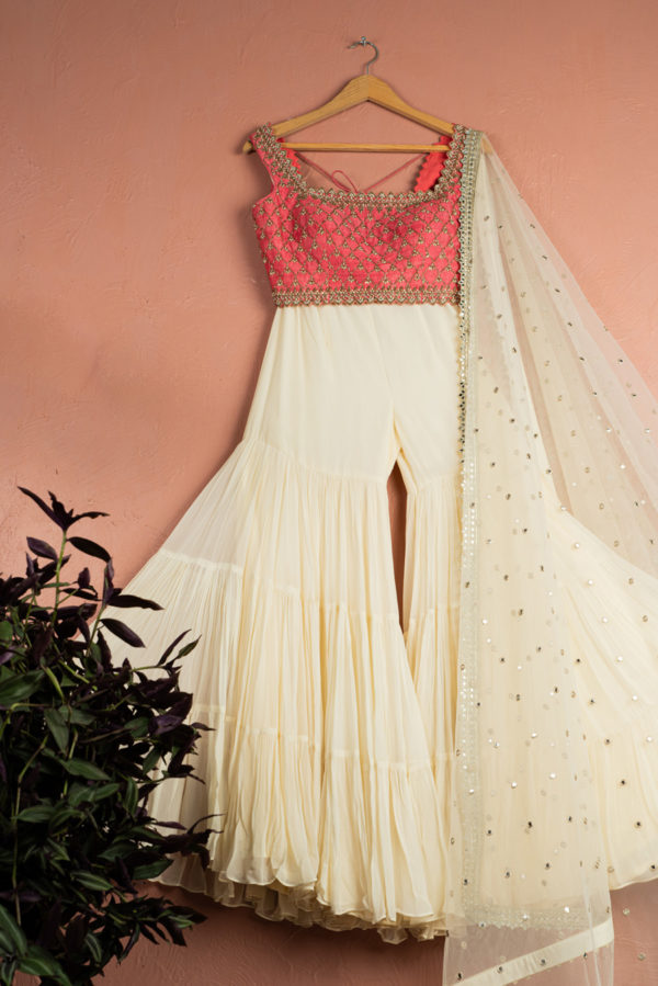 Ivory Rose Radiance Sharara Set Black Thread Co Ivory Rose Radiance Sharara Set Black Thread Co