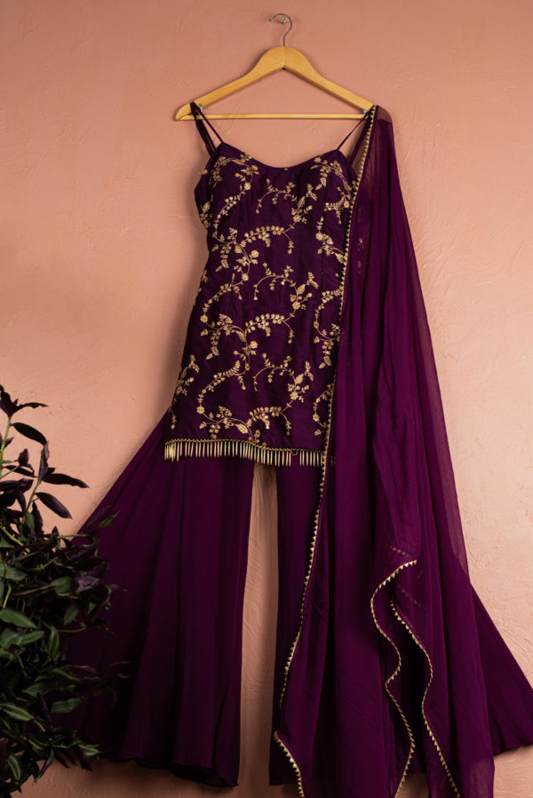 Violet Sharara Set Black Thread Co Violet Sharara Set Black Thread Co