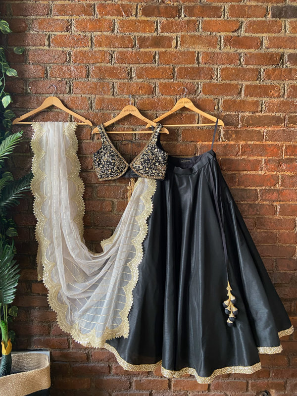 Black and Ivory Lehenga Set Black Thread Co Black and Ivory Lehenga Set Black Thread Co