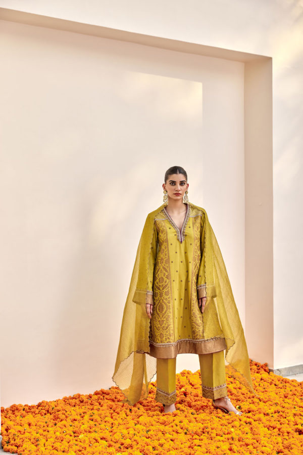 Short Anarkali with Palazzo Pants and Dupatta Black Thread Co Short Anarkali with Palazzo Pants and Dupatta Black Thread Co