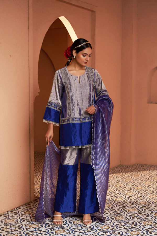 Tissue Kurta and Pants Black Thread Co Tissue Kurta and Pants Black Thread Co