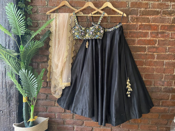 Black Lehenga Set with Thread and Mirror Work Black Thread Co 3 Black Lehenga Set with Thread and Mirror Work Black Thread Co 3