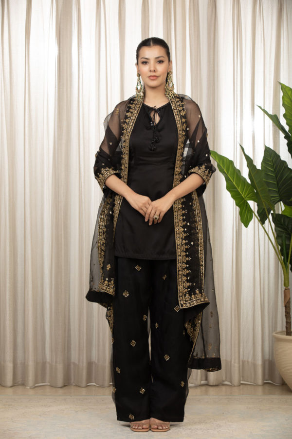 Siyah Embroidered Salwaar Set Black Thread Co Siyah Embroidered Salwaar Set Black Thread Co