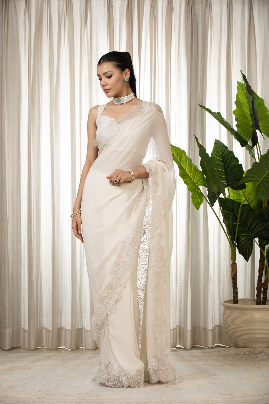 Jasmine Goldenish Sharara Set Black Thread Co 2