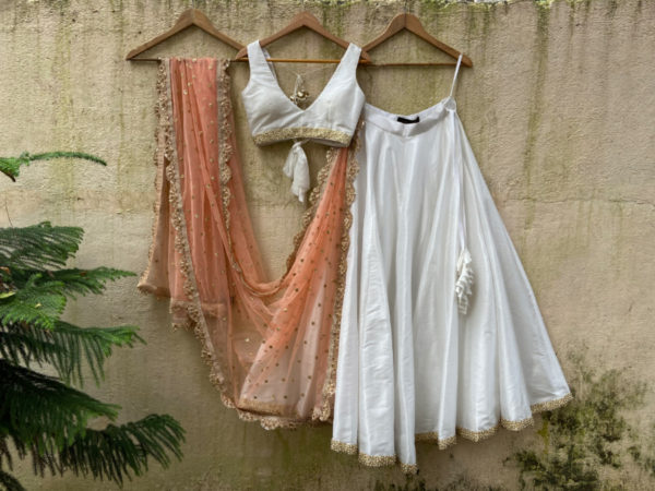 Ivory And Peach Lehenga Set Black Thread Co 3 Ivory And Peach Lehenga Set Black Thread Co 3