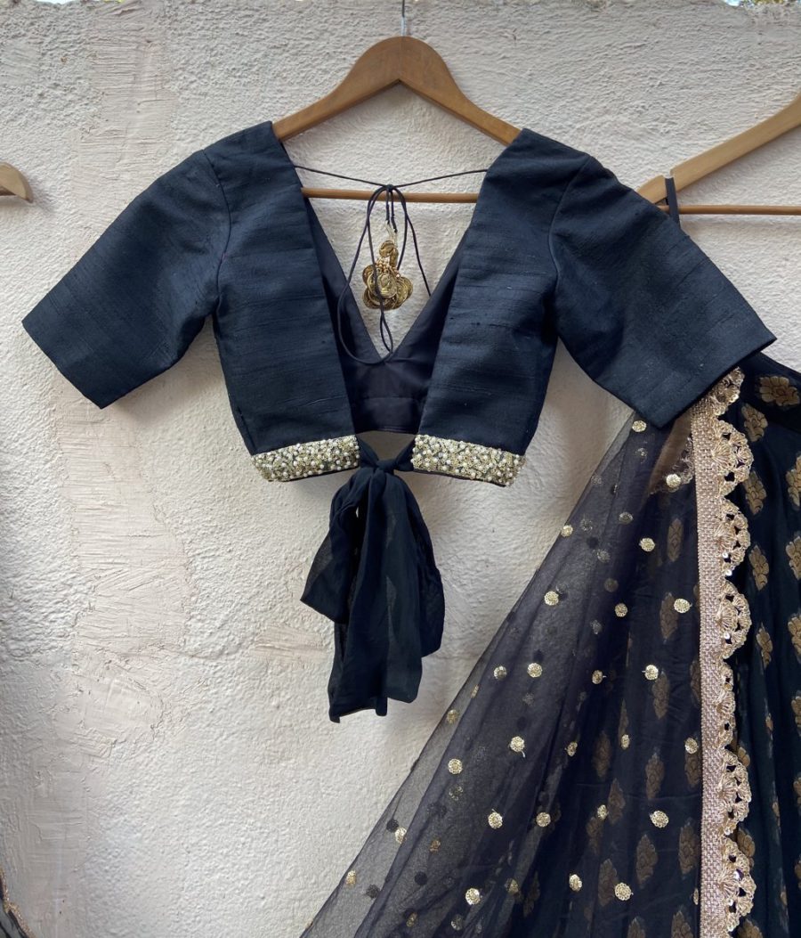 Black Ruffle Lehenga Set Black Thread Co 7