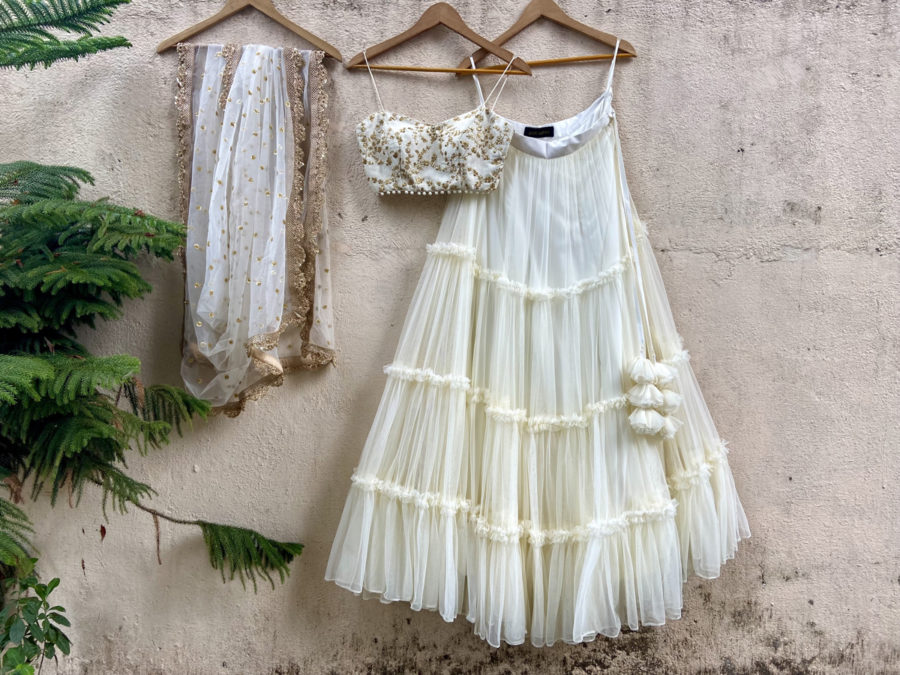 Ivory Tier Lehnega and Bustier Set Black Thread Co 4