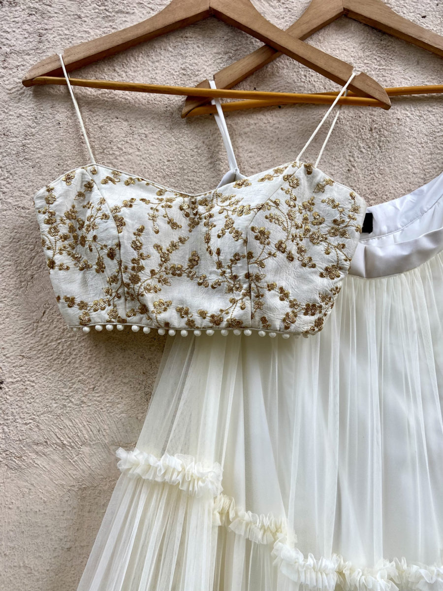 Ivory Tier Lehnega and Bustier Set Black Thread Co 5